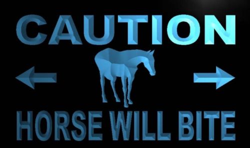 Caution Horse Will Bite Neon Light Sign